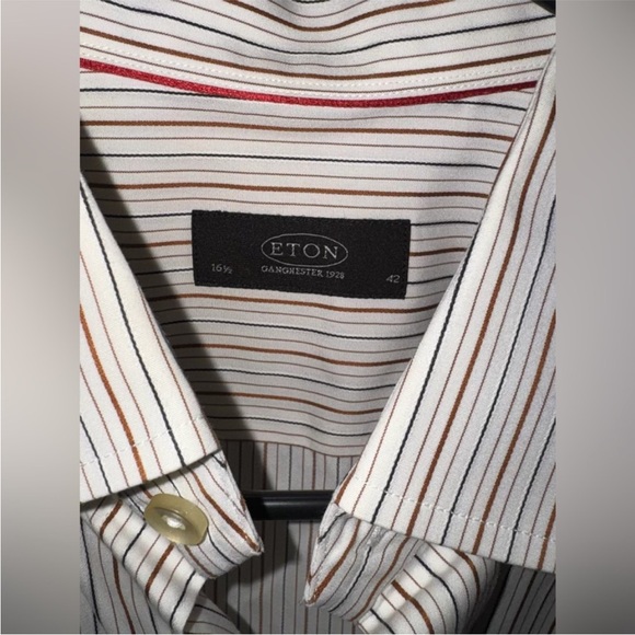 Eton Button Up dress Shirt Wrinkle Free Cotton Men's Size 42 16.5 - Picture 2 of 2